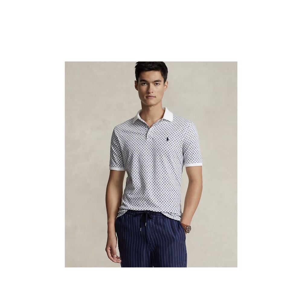 Men’s Polo Ralph Lauren Pattern Stretch Polo Size Medium Preppy Golf Tennis